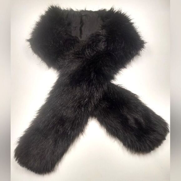Faux Fur Mink  Long Winter Scarf with Satin Lining Vintage - Picture 1 of 16
